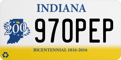 IN license plate 970PEP