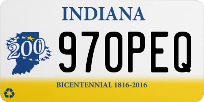 IN license plate 970PEQ