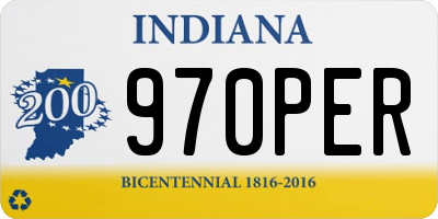 IN license plate 970PER