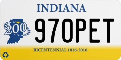 IN license plate 970PET