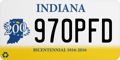 IN license plate 970PFD