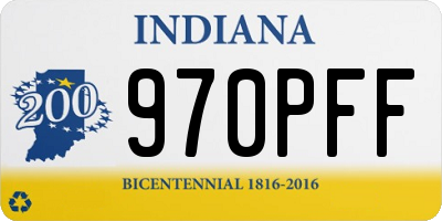 IN license plate 970PFF