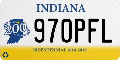 IN license plate 970PFL