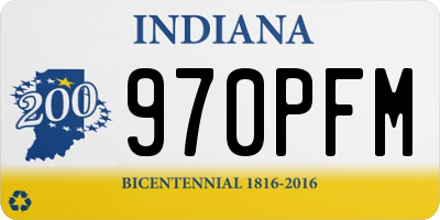 IN license plate 970PFM