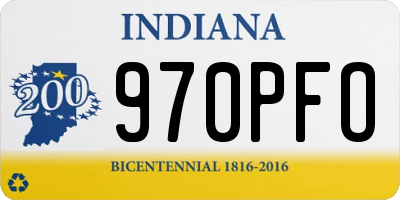 IN license plate 970PFO