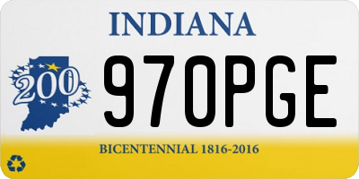 IN license plate 970PGE
