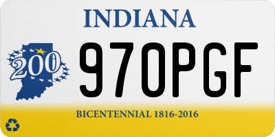 IN license plate 970PGF