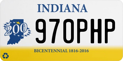 IN license plate 970PHP