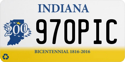 IN license plate 970PIC