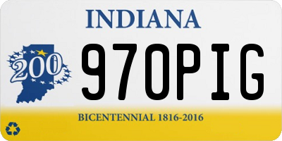 IN license plate 970PIG