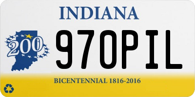 IN license plate 970PIL