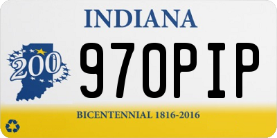 IN license plate 970PIP