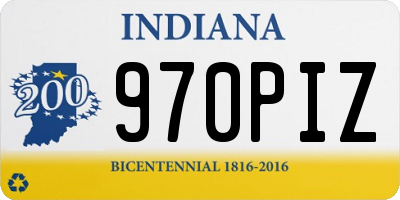 IN license plate 970PIZ