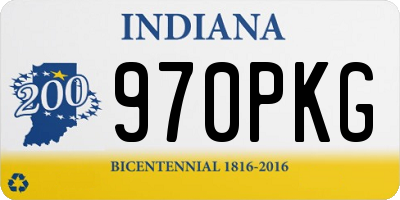 IN license plate 970PKG