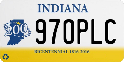 IN license plate 970PLC