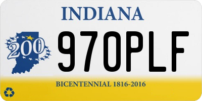 IN license plate 970PLF