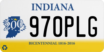 IN license plate 970PLG