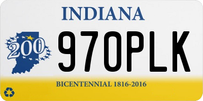 IN license plate 970PLK