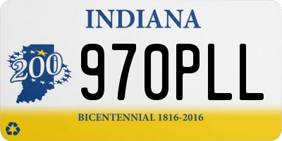 IN license plate 970PLL