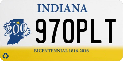 IN license plate 970PLT