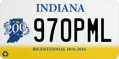 IN license plate 970PML