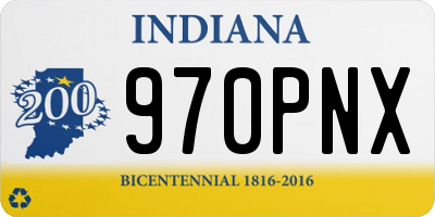 IN license plate 970PNX