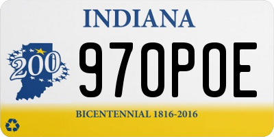 IN license plate 970POE