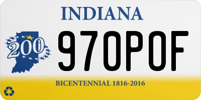 IN license plate 970POF