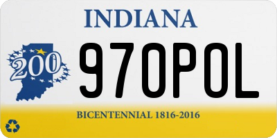 IN license plate 970POL