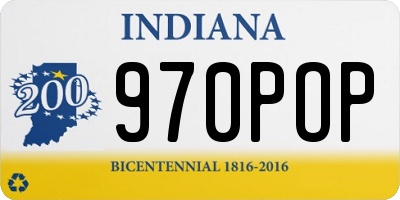 IN license plate 970POP