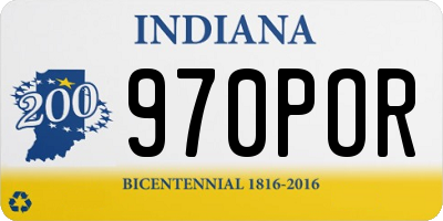 IN license plate 970POR