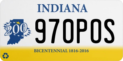 IN license plate 970POS