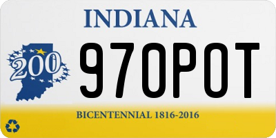 IN license plate 970POT
