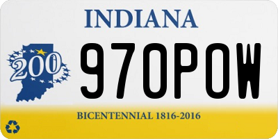 IN license plate 970POW