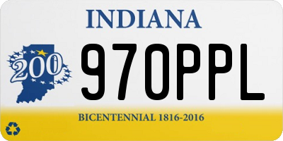 IN license plate 970PPL