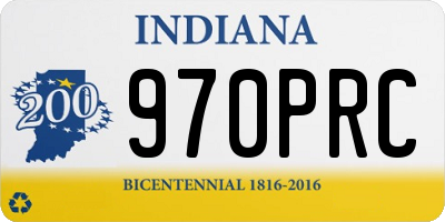 IN license plate 970PRC