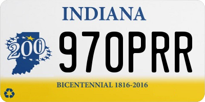 IN license plate 970PRR