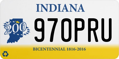 IN license plate 970PRU