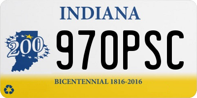 IN license plate 970PSC