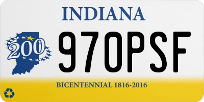 IN license plate 970PSF