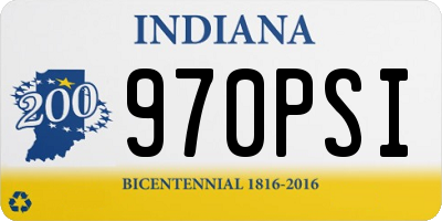 IN license plate 970PSI