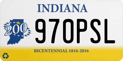 IN license plate 970PSL