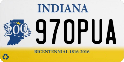 IN license plate 970PUA