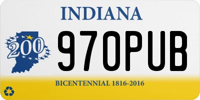 IN license plate 970PUB