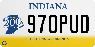 IN license plate 970PUD