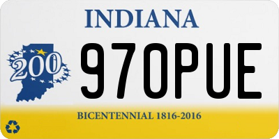 IN license plate 970PUE