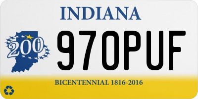 IN license plate 970PUF