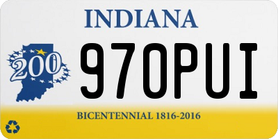IN license plate 970PUI