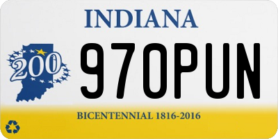 IN license plate 970PUN