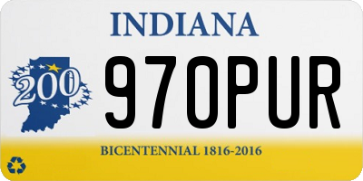 IN license plate 970PUR